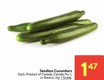 Walmart Seedless cucumbers offer
