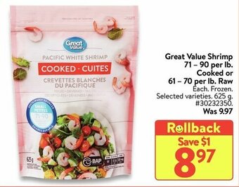 Walmart Great value shrimp offer