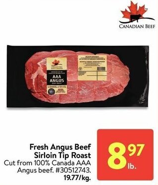 Walmart Fresh angus beef sirloin tip roast offer