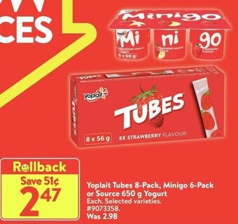 Walmart Yoplait tubes 8-pack offer