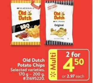 Walmart Old dutch potato chips offer