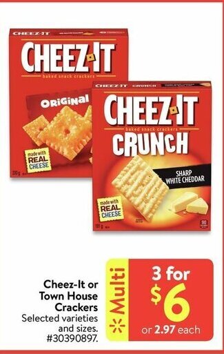 Walmart Cheez-it or town house crackers offer