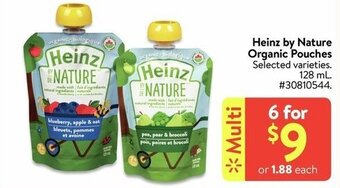 Walmart Heinz by nature organic pouches offer