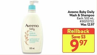 Walmart Aveeno baby daily wash & shampoo offer
