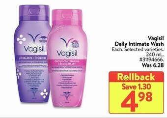 Walmart Vagisil daily intimate wash offer