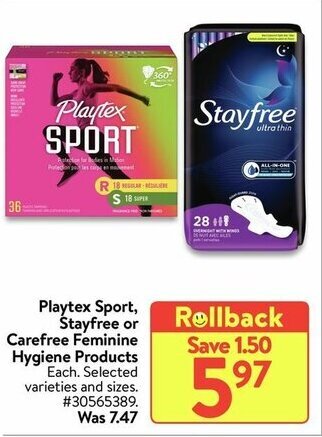Walmart Playtex sport offer