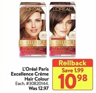 Walmart L'oréal paris excellence crème hair colour offer