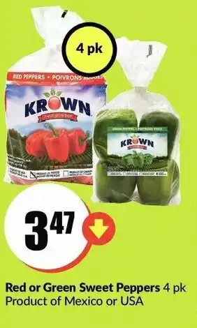 FreshCo Red or green sweet peppers offer