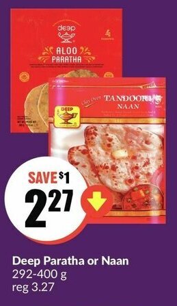 FreshCo Deep paratha or naan offer