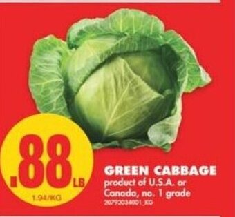 No Frills Green Cabbage offer