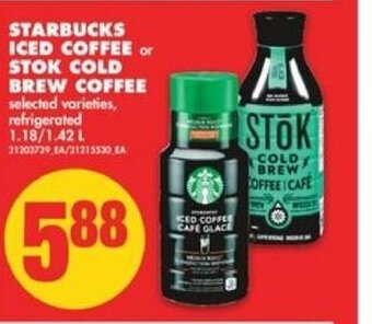 No Frills Starbucks Iced Coffee or Stok Cold Brew Coffee offer