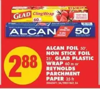 No Frills Alcan Foil Non Stick Foil Glad Plastic Wrap offer