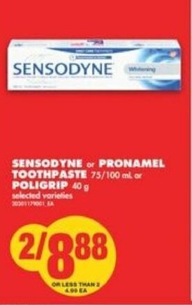No Frills Sensodyne or Pronamel Toothpaste offer