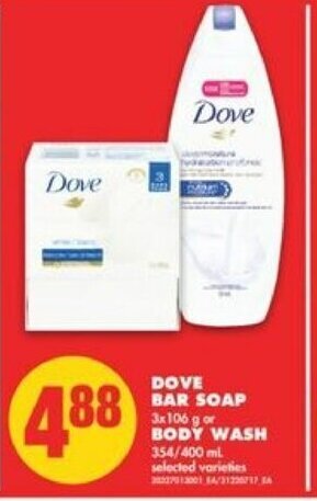 No Frills Dove Bar Soap or Body Wash offer