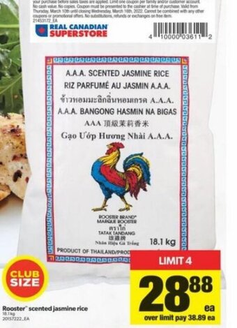 Real Canadian Superstore Rooster Scented Jasmine Rice offer