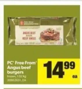 Real Canadian Superstore PC Free From Angus Beef Burgers offer