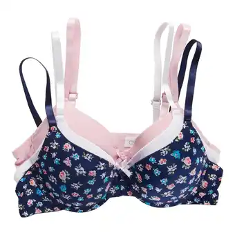 Giant Tiger Carisma Women's Full Coverage Bras with Adjustable Straps and Back Hook Closure, 3-Pack offer
