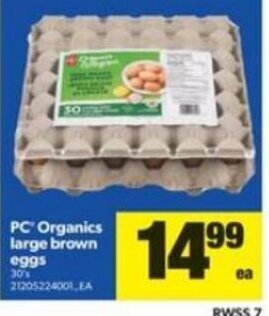 Real Canadian Superstore PC Organics Large Brown Eggs offer