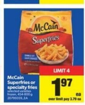 Real Canadian Superstore McCain Superfries or Specialty Fries offer