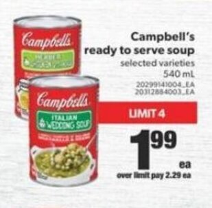 Real Canadian Superstore Campbell's Ready To Serve Soup offer