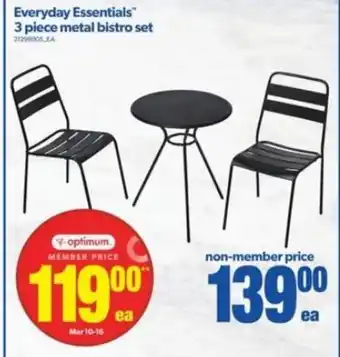 Real Canadian Superstore Everyday Essentials 3 Pieces Metal Bistro Set offer