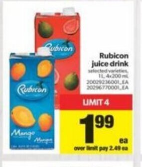 Real Canadian Superstore Rubicon Juice Drink offer