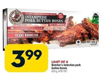Giant Tiger Butcher's selection pork button bones offer