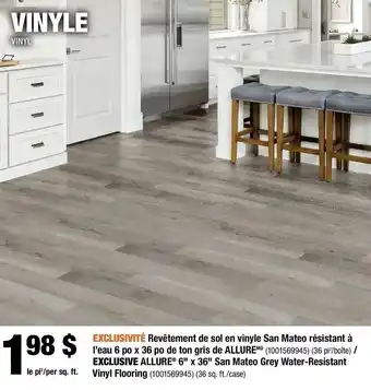 Home Depot Revêtement de sol en vinyle san mateo resistant a offer