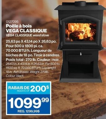 Poêle à bois Vega Classique