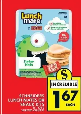 Food Basics Schneiders Lunch mates or snack kits offer