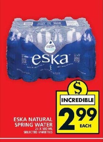 Food Basics Eska natural spring water offer