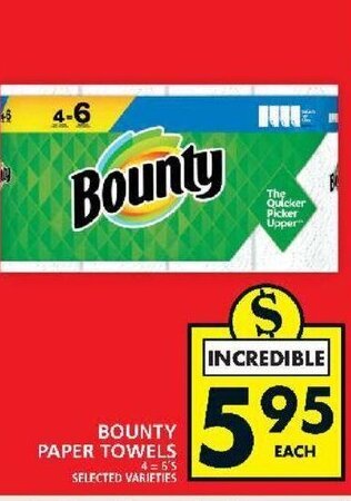 Food Basics Bounty paper towels offer