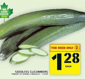 Food Basics Seedless cucumbers offer