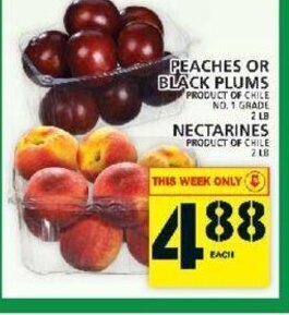 Food Basics Peaches or Black plums offer