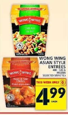 Food Basics Wong wing asian style entrees offer