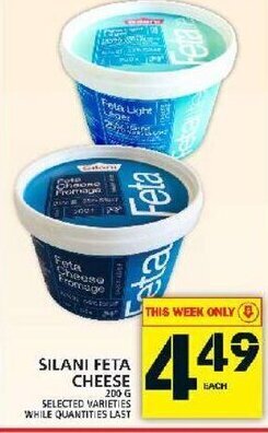 Food Basics Silani feta cheese offer