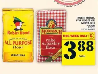 Food Basics Robin hood five roses or monarch flour offer