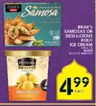 Food Basics Brar's samosa or desi-licious Kulfi ice cream offer