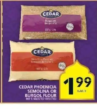Food Basics Cedar phoenicia semolina or burgol flour offer