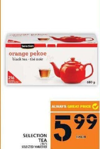 Food Basics Selection tea offer