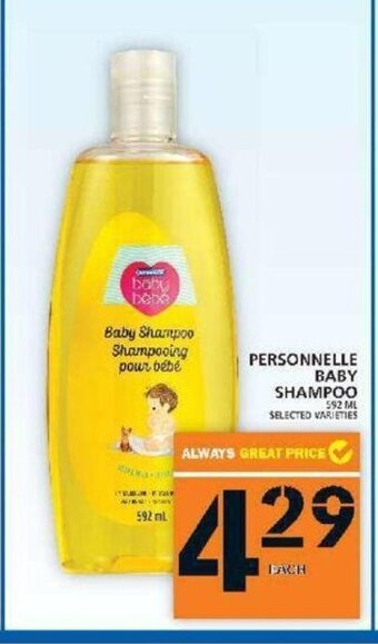 Food Basics Personnelle baby shampoo offer