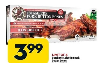 Giant Tiger Butcher's selection pork button bones offer