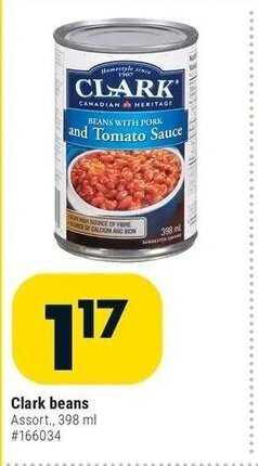 Giant Tiger Clark beans offer