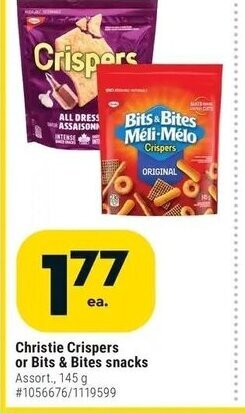 Giant Tiger Christie crispers or bits & bites snacks offer