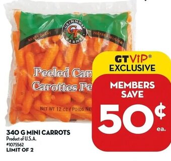 Giant Tiger 340 G Mini carrots offer
