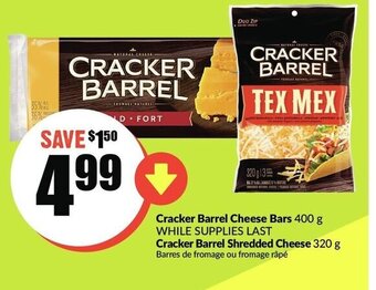 FreshCo Cracker barrel cheese bars offer