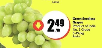 FreshCo Green seedless grapes offer