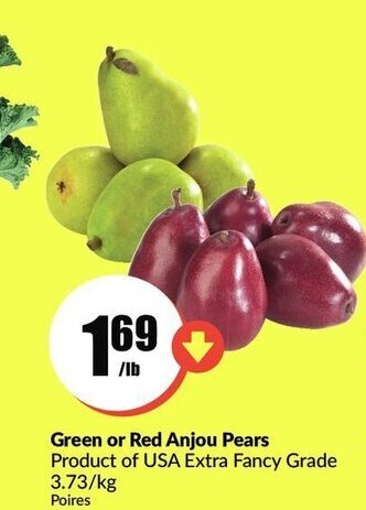 FreshCo Green or red anjou pears offer