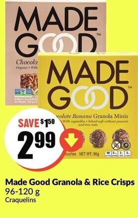 FreshCo Made good granola & rice crisps offer