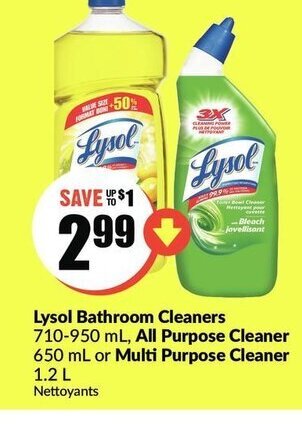 FreshCo Lysol bathroom cleaners offer